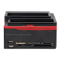 Miniatyrbilde 6 av 8: Harddisk-dokkestasjon USB2.0 Dobbel bukt 12TB Støtte OTB 480Mbps Harddisk-kabinett for 2,5 tommer 3,5 tommer IDE SATA EU-plugg