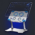 Miniatyrbillede 5 af 5: Universal Kølende Tablet Stand Justerbar Aluminium Computer Stand 4 Køleblæsere Bærbar Laptop Stand