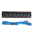 Pikkukuva 1 / 8: USB 3.0 Hub Yksittäinen 7 Portin Nopea USB2.0 USB1.1 Yhteensopiva USB-datakeskitin LED-merkkivalolla Windows XP 7 8:lle