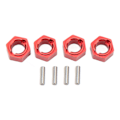 Pikkukuva 2 / 8: 7 mm:n kuusikulmainen pyörän napa Ammattimainen alumiiniseos RC-pyörän kuusiokoloavainadapteri FMS FCX24 1/24 RC-autoon, punainen