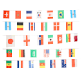 Miniatyrbillede 2 af 8: 2022 String Flag International Bunting Banner 32 Lande Flag 20x28cm til dekoration