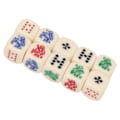 Miniatyrbillede 7 af 8: 20 stk. 6-sidede terninger Standard spil terninger Vandtætte runde hjørne terninger til brætspil Beige