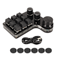 Miniatyrbilde 1 av 8: Mini 9-tasters tastatur med 3 knotter RGB Lys Blå Bryter DIY Programmerbar Universal Mini Makro Mekanisk Gaming Tastatur for PC