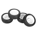 Miniatyrbillede 2 af 8: 4 stk. RC hjuldæk Plast Gummi Slidstærk Stabil Bedre vejgreb 1/10 Gummi Hjul Dæk til 1/10 Racing Car Hvid
