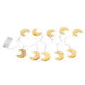 Miniatyrbillede 8 af 8: 10LED Lys Måne Lys String Batteridrevet Smedejern Måne Fairy Lights til Fest Festival dekorationer Varm hvid
