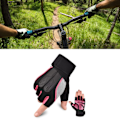 Miniatyrbild 6 av 8: Halvfinger Cykelhandskar Andas handledsstöd Kvinnor Män Fingerlösa cykelhandskar för utomhusträning Ridning Rosa Snigel Halvfinger Rosa M