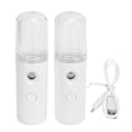 Pikkukuva 1 / 8: 2 kpl Kannettava Nano Kasvohöyrystin Mini Kasvohöyrystin USB-ladattava sumutin 30 ml näkyvä vesisäiliö ihonhoitoon