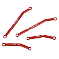 Pikkukuva 8 / 8: RC-alustan linkit korkealla maavarannalla AXIAL SCX24 1/24 RC-raaka-autolle Alumiiniseos RC ohjauslinkit vetovarret Punainen