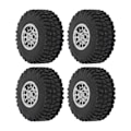 Pikkukuva 4 / 8: 4 KPL RC-pyörät ja -renkaat alumiiniseosta Sopii TRAXXAS 1/18 TRX4M kauko-ohjattavaan autoon Hopea