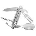 Miniatyrbillede 1 af 8: Kniv Ske Gaffel Oplukker Combo Rustfrit stål Let at rengøre Foldbart campingredskab