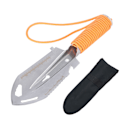 Miniatyrbilde 1 av 8: Mini Trowel Backpacking Spade Multifunksjonelt rustfritt stål for hagearbeid Planting Utendørs Overlevelse Oransje