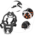 Miniatyrbillede 8 af 8: 1 par 18 tænder Anti-slip Ice Cleat Skovgreb Spikes Crampons Stegjern til Sne Jord Vandring KlatringM