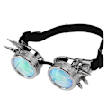 Miniatyrbild 3 av 8: Steampunk Goggles Retro PC ABS med elastiskt band Kaleidoscope Rave Glasögon för Party Gloss Silver