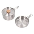 Miniatyrbillede 3 af 8: Køkkengryde og pandesæt 304 rustfrit stål Bærbar Camping Køkkengrej Mess Kit med opbevaringstaske til vandreture Backpacking