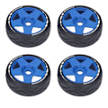 Pikkukuva 1 / 8: 4 KPL 1/8 GT RC-pyörät Vahva pito Maantiekilpa-renkaat Kestävät maantiepyörät 17 mm:n adapterilla Sininen
