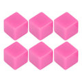 Miniatyrbild 2 av 8: 6st Blank tärningsuppsättning rätvinklig plast hexaedriska kuber Klassrumsbrädspel DIY Math Counting Undervisningsparty Favor Fun Pink