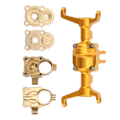 Miniatyrbild 8 av 8: Framaxelhus Styrkopp CNC RC bil metall framaxelhus Set för FMS för Xiaoqi FCX24 1/24 Half RC Car Gold