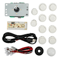 Miniatyrbild 1 av 8: DIY USB Controller Dator Rocker Oval Ball Joysticks med Control Chip för Arcade Game White
