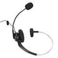 Miniatyrbillede 8 af 8: Enkelt Øre Headset Komfortabelt Letvægts Støjreducerende Kablet Computer Headset med Mikrofon til Call Center Kontor Enkelt 3,5 mm Port