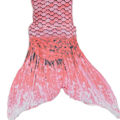 Miniatyrbild 5 av 8: Girl Fish Tail Baddräkt Slips Halter Neck Slim Fit Mjuk Flexibel Barn 3-delads badkläder Set för Pool Party Strand Vattenmelon Röd 120cm/47.2in