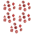 Miniatyrbillede 1 af 8: 5 sæt flersidede terninger Sæt Guld Nummer Perle Polyhedron terninger til interaktive spil skolematerialer Mørkerød