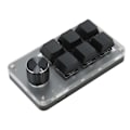 Miniatyrbilde 8 av 8: 6 Tasters Mini Tastatur med Knott RGB Lys Blå Bryter Kablet Tilkobling Plug and Play DIY Programmerbar Enhånds Mekanisk Tastatur