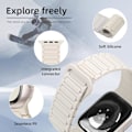 Pikkukuva 2 / 5: Sopii Apple Watch -rannekkeisiin, vapaasti säädettävät magneettirannekkeet, Apple Watch SE 10. sukupolvi luumu kukka Ultra -kellorannekkeet Off-white 38/40/41/42 mm