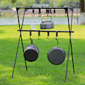 Miniatyrbild 5 av 8: Camping Hängställning Aluminiumlegering Dubbellager Multifunktionellt stativ Utomhusställ Verktyg Svart S Svart