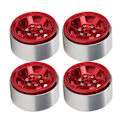 Miniatyrbild 5 av 8: 4 st 1,9 tum RC Beadlock Hjulnav Aluminiumlegering CNC RC Hjulfälgar Navbyte för Axial SCX10 för Hsp Red