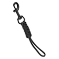 Miniatyrbillede 8 af 8: Håndvævet dykkerline Anti Lost Strap Undervandssikkerhedsreb med rustfri stålclips Sort