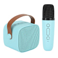 Miniatyrbild 4 av 8: Mini karaokemaskin med trådlös mikrofon Bärbar Bluetooth-högtalare för barn Vuxna Blå
