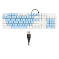 Miniatyrbilde 1 av 8: 104 Tasters Mekanisk Gaming Tastatur 28 Bakgrunnsbelysningsmoduser Blå Bryter Plug and Play RGB Kablet Datamaskintastatur for Windows for Linux Blå Hvit