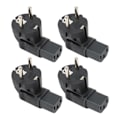 Miniatyrbillede 4 af 8: 4 stk. EU 4,8 mm til IEC320 C13 Konverter 90 Graders Strømstikadapter til Laptop Strømadaptere EU Stik 100‑250V