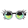 Miniatyrbild 2 av 8: Steampunk Goggles Retro PC ABS med elastiskt band Kaleidoscope Rave Glasögon för Party Gloss Silver