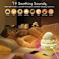Miniatyrbillede 3 af 5: Dinosaur æg revne stjernehimmel lampe havvand mønster projektor atmosfære lampe soveværelse børns Bluetooth hvid støj natlampe