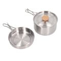 Miniatyrbillede 2 af 8: Køkkengryde og pandesæt 304 rustfrit stål Bærbar Camping Køkkengrej Mess Kit med opbevaringstaske til vandreture Backpacking