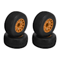 Pikkukuva 4 / 8: 1/10 RC-renkaat Kumimuovi Vahva pito Vahva vaimennus Paksunnetut RC-auton pyörät liittimillä SCX10 Oranssi