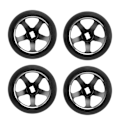 Miniatyrbillede 5 af 8: 4 STK RC Drift-dæk Aluminiumslegering RC-dæk og hjulsæt til Wltoys K989 K969 P939 28413 1/28 RC-biler Sort