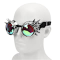 Miniatyrbild 8 av 8: Steampunk Goggles Retro PC ABS med elastiskt band Kaleidoscope Rave Glasögon för Party Gloss Silver