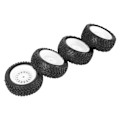 Miniatyrbillede 5 af 8: 4 stk. RC hjuldæk Plast Gummi Slidstærk Stabil Bedre vejgreb 1/10 Gummi Hjul Dæk til 1/10 Racing Car Hvid