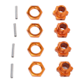 Miniatyrbilde 4 av 8: 4STK 17mm Hex Hjulnav Adapter Aluminiumslegering Oransje Hex Drive Nav Adapter for ZD Racing 9116 08427 1/8 RC Bil