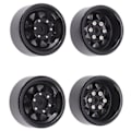 Miniatyrbilde 2 av 8: 4 stk Beadlock-hjul 1-i dypt spor Universal for Traxxas ATV RC Bildeler med skruer Svart