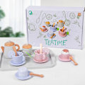 Miniatyrbilde 3 av 5: Servise barnas teselskap sett tre simulering hus dessert kake ettermiddagste lekesett med brett tehus vinsett