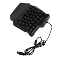 Miniatyrbillede 4 af 8: Enhånds Spil Tastatur 35 Taster Farverigt Baggrundslys Professionel USB Interface Ergonomisk RGB Tastatur til PC