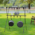 Miniatyrbillede 7 af 8: Camping Hængestativ Aluminiumslegering Dobbeltlag Multifunktionelt Stativ Udendørsstativ Værktøj Sort S Sort