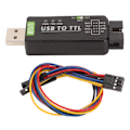 Miniatyrbild 1 av 8: USB till TTL-omvandlare FT232RL-chip Flera skyddskretsar Industriell USB till TTL-omvandlare för flera system Svart