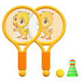 Miniatyrbild 1 av 8: Barn badmintonracket Lätt badmintonracket leksaksset för 3–7 år Pojkar Flickor inomhus utomhus orange ankunge