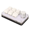 Miniatyrbild 3 av 8: 6-knapps Mini Keypad med Vred RGB-ljus Blå Switch Trådbunden Anslutning Plug and Play DIY Programmerbar Enhands Mekanisk Keypad Vit