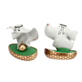 Miniatyrbillede 3 af 8: 9 cm 2022 World Cup 3D La'eeb Mascot Skrivebordsdekorationer med guldfodbold og bane