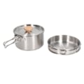 Miniatyrbillede 7 af 8: Køkkengryde og pandesæt 304 rustfrit stål Bærbar Camping Køkkengrej Mess Kit med opbevaringstaske til vandreture Backpacking